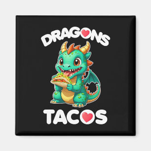 Dragons Love Tacos Cute Cinco de Mayo Mexican Food Magneet