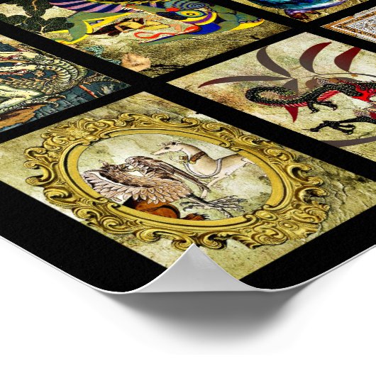 Dragons Maiden Knachten Fantasy sprosproverkunst Poster (Hoek)