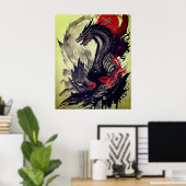 Dragon's Majesteit: boeiende inkttekeningen Poster (Thuiskantoor)
