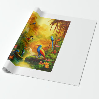 "Dragon's Oerwoud Symphony: Majestic olieverfschil Cadeaupapier
