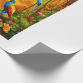 "Dragon's Oerwoud Symphony: Majestic olieverfschil Cadeaupapier (Hoek)