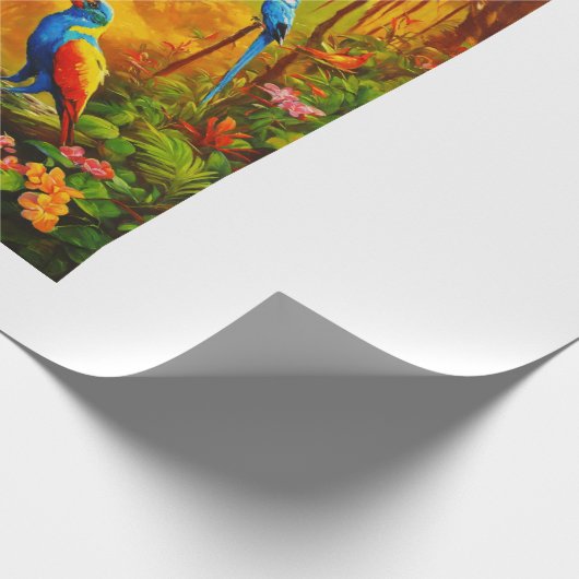 "Dragon's Oerwoud Symphony: Majestic olieverfschil Cadeaupapier (Hoek)