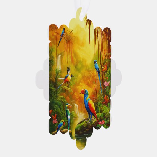 "Dragon's Oerwoud Symphony: Majestic olieverfschil Ornament Kaart (Rechts)