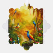 "Dragon's Oerwoud Symphony: Majestic olieverfschil Ornament Kaart (Achterkant)