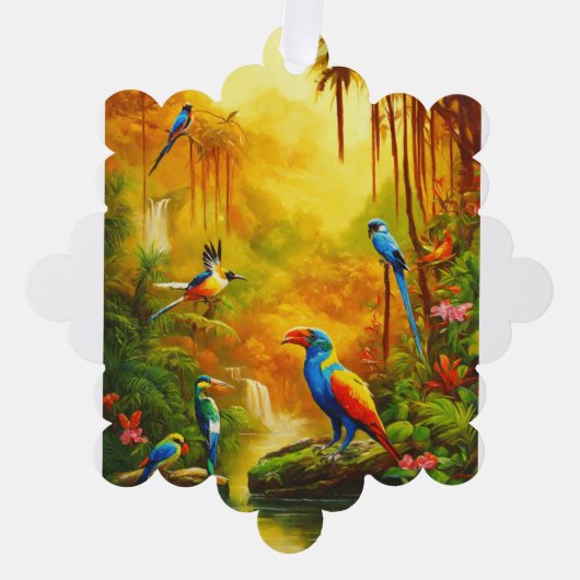 "Dragon's Oerwoud Symphony: Majestic olieverfschil Ornament Kaart (Voorkant)