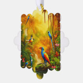 "Dragon's Oerwoud Symphony: Majestic olieverfschil Ornament Kaart (Links)