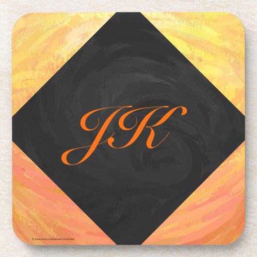 Dragons Oogmonogram Oranje en zwart Bier Onderzetter (Voorkant)