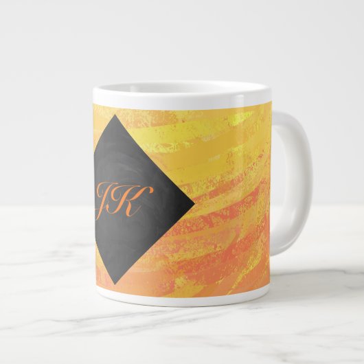Dragons Oogmonogram Oranje en zwart Grote Koffiekop (Voorkant rechts)