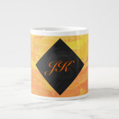 Dragons Oogmonogram Oranje en zwart Grote Koffiekop (Voorkant)