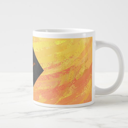 Dragons Oogmonogram Oranje en zwart Grote Koffiekop (Rechts)