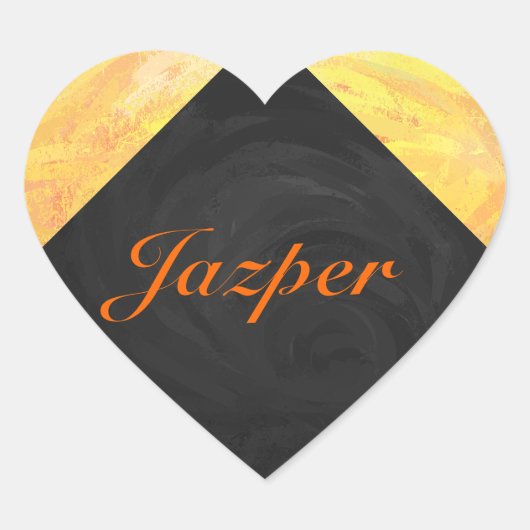 Dragons Oogmonogram Oranje en zwart Hart Sticker (Voorkant)