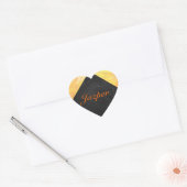 Dragons Oogmonogram Oranje en zwart Hart Sticker (Envelop)