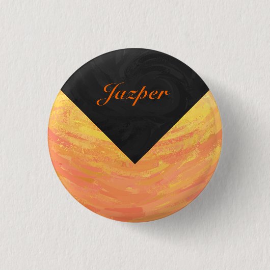 Dragons Oogmonogram Oranje en zwart Ronde Button 3,2 Cm (Voorkant)
