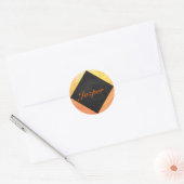 Dragons Oogmonogram Oranje en zwart Ronde Sticker (Envelop)