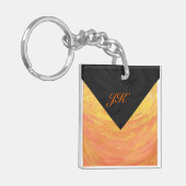 Dragons Oogmonogram Oranje en zwart Sleutelhanger (Voorkant Links)