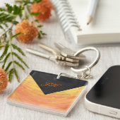 Dragons Oogmonogram Oranje en zwart Sleutelhanger (Voorkant Rechts)