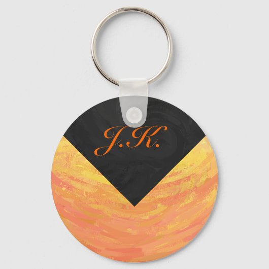 Dragons Oogmonogram Oranje en zwart Sleutelhanger (Voorkant)