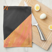 Dragons Oogmonogram Oranje en zwart Theedoek (Quarter Fold)