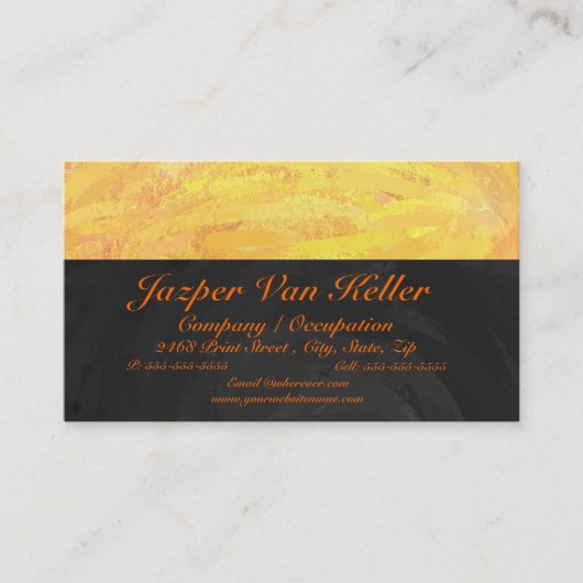 Dragons Oogmonogram Oranje en zwart Visitekaartje (Voorkant)