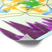 Dragons Patroon Vouw een Cuboctahedron Poster (Hoek)