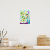 Dragons Patroon Vouw een Cuboctahedron Poster (Keuken)