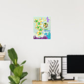 Dragons Patroon Vouw een Cuboctahedron Poster (Thuiskantoor)
