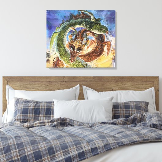 Dragons Rising Art Canvas Afdruk (Insitu (Slaapkamer))