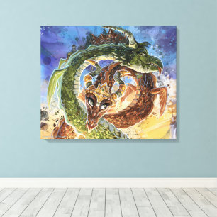 Dragons Rising Kunst Canvas Afdruk