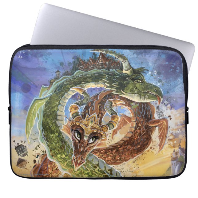 Dragons Rising Kunst Laptop Sleeve (Voorkant)