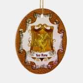 Dragons Schild Familiewapen Achternaam ornament (Rechts)