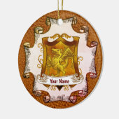 Dragons Schild Familiewapen Achternaam ornament (Links)