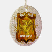 Dragons Shield Family Crest Achternaam Keramisch Ornament (Rechts)