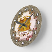Dragons Shield Family Crest Achternaam Ronde Klok (Hoek)