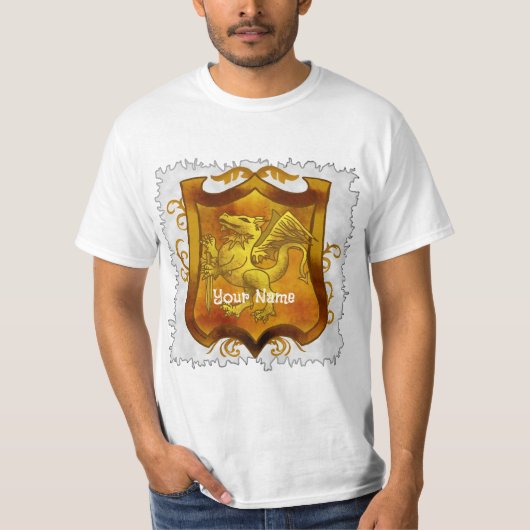 Dragons Shield Family Crest Achternaam T-shirt (Voorkant)