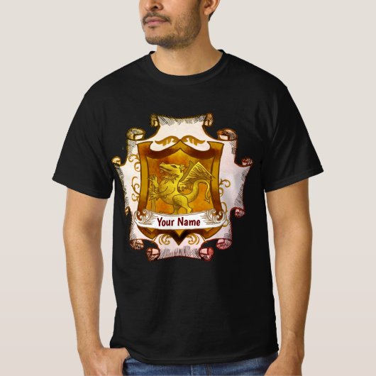 Dragons Shield  Family Crest Surname  t-shirt (Voorkant)