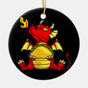 Dragons Tacos Women Mannen Kinder Mexicaanse liefd Keramisch Ornament