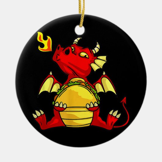 Dragons Tacos Women Mannen Kinder Mexicaanse liefd Keramisch Ornament (Voorkant)
