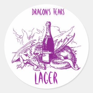 DRAGON'S TEARS ~ STICKER ~ GROOT HOME BREW-ETIKETT
