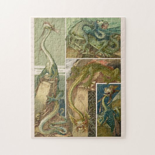 Dragons tekening, nieuwe kunst door Anton Seder Ji Legpuzzel (Verticaal)