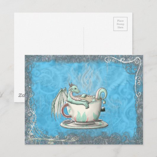 Dragons voor de theebeker: Peppermint Briefkaart (Voorkant / Achterkant)
