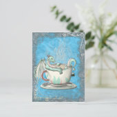 Dragons voor de theebeker: Peppermint Briefkaart (Staand voorkant)