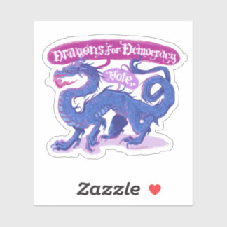 Dragons voor Democratie Stemmende Sticker