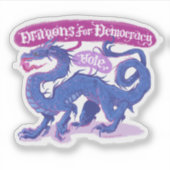 Dragons voor Democratie Stemmende Sticker (Voorkant)