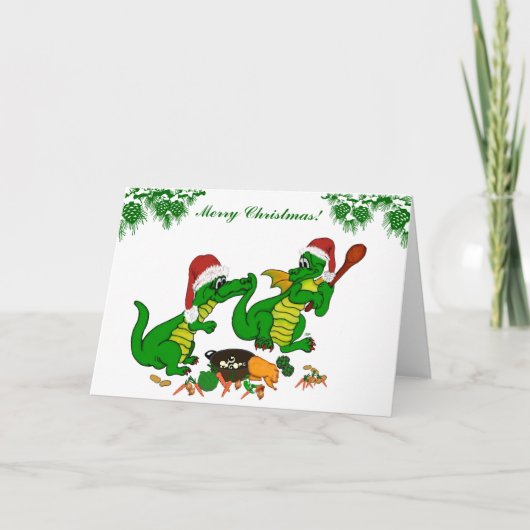 Dragons - Vrolijk kerstfeest! - Vandaag ga ik koke Feestdagen Kaart (Voorkant)