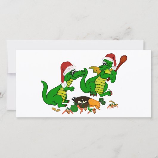 Dragons - Vrolijk kerstfeest! - Vandaag ga ik koke Feestdagenkaart (Voorkant)
