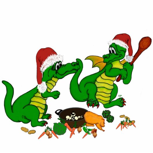 Dragons - Vrolijk kerstfeest! - Vandaag ga ik koke Staand Fotobeeldje (Voorkant)