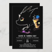 Dragon's Waterverf dromerige verjaardagsuitnodigin Kaart (Voorkant / Achterkant)