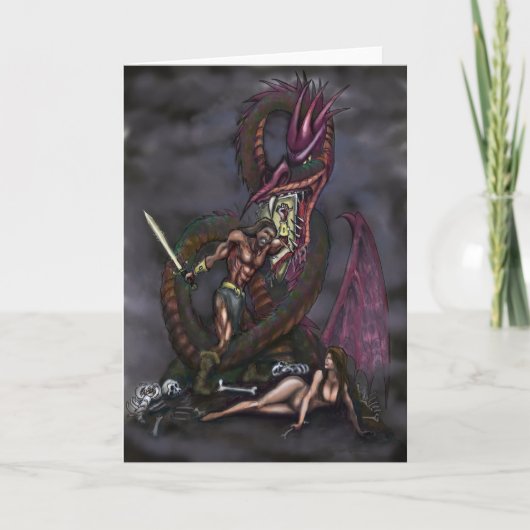 Dragonslayer Fantasy Art Kaart (Voorkant)