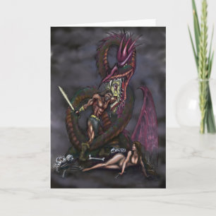 Dragonslayer Fantasy Art Kaart