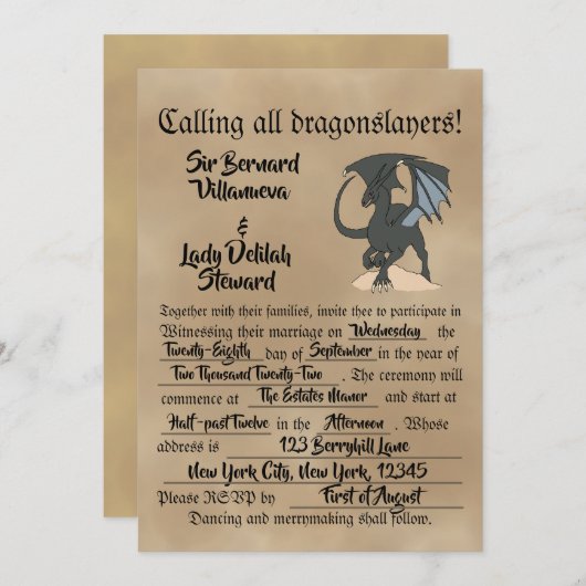 Dragonslayer Scroll Kaart (Voorkant / Achterkant)